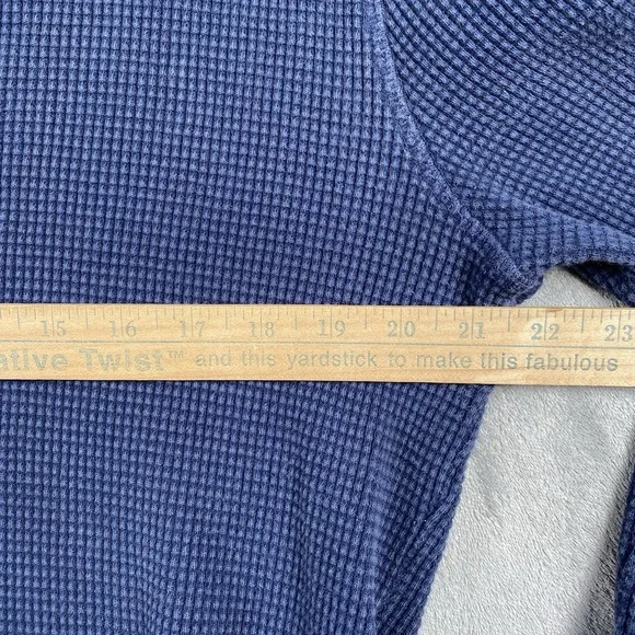 American Giant Shirt Mens Size M Blue Thermal Waffle Long Sleeve Made In USA - Picture 12 of 15